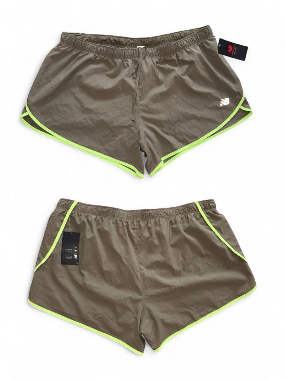New Balance NWT Green Core Woven Running Shorts Plus Size 2X Fitness Athletic